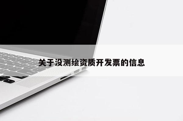关于没测绘资质开发票的信息